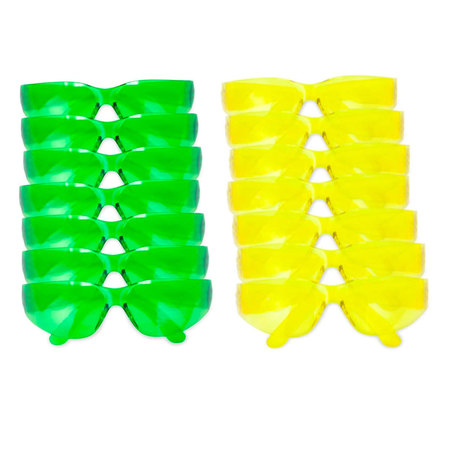 Bison Life Keystone Full Color Yellow and Green Safety Glasses (12-Pack) BL-KSSG1-CLCT-YGR-12